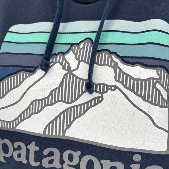 Patagonia Uprisal Hoodie Unisex Mens XS Womens S Hooded Graphic Sweatshirt Blue - Picture 4 of 7